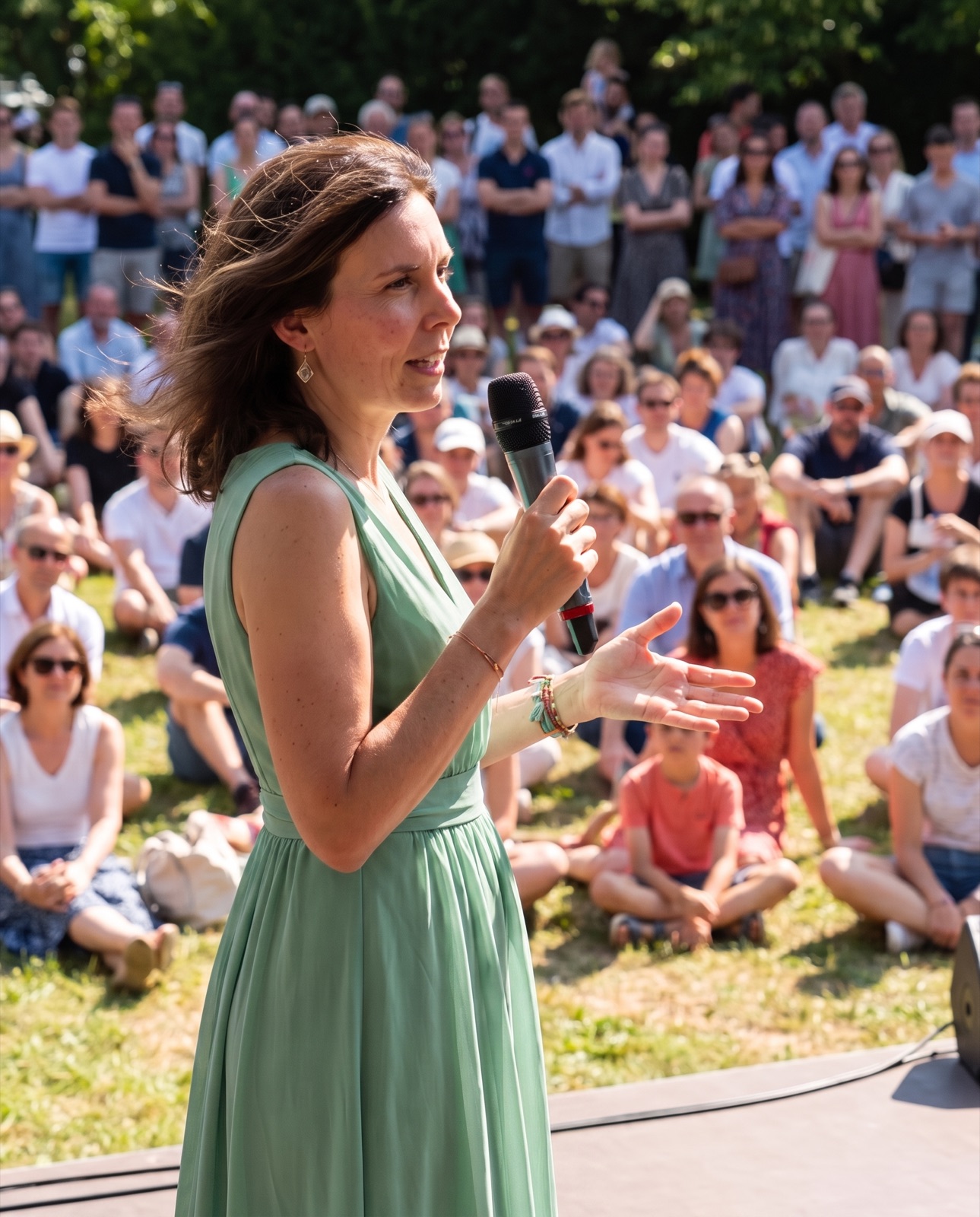 Stephanie Butenkemper spricht bei einem Vortrag vor Publikum